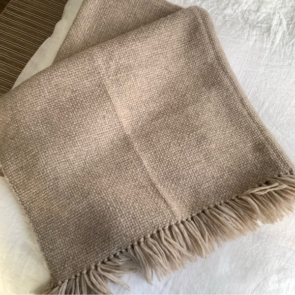 NWT Jenni Kayne Alpaca Wool Basketweave Throw Blanket 50 x 70” Oatmeal - Picture 2 of 7